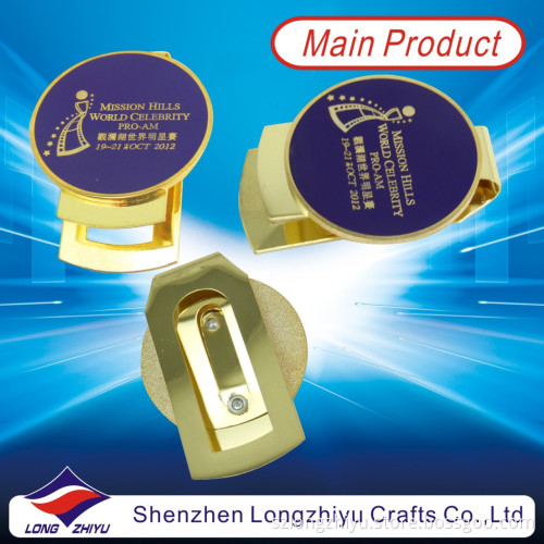 Qualified Stamping Metal Enamel Golf Cap Clip (LZY-2013000010)